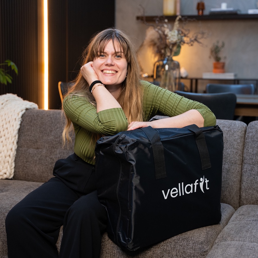 Vellafit saunatæppe med taske